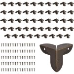 50 pcs protecteur d'angle en mtal 23mm  trois cts en bronze antique vintage protecteurs de scurit ...