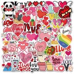 50 pcs stickers saint valentin, autocollant scrapbooking lecture, aesthetic stickers ordinateur portable, ...