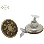 50 pi�ces bouton de jeans 17mm boutons en m�tal boucles diy seam kit de remplacement gratuit avec bo�te ...