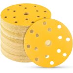 50 pi�ces disque de pon�age 150mm ronds papier p400 grains 15 trous id�al pour poncer / polir / d�rouiller ...