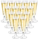 50 fl�tes � champagne transparentes, �l�gantes et r�utilisables, en plastique, pour bi�re, vin et cocktails ...