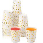 50 pi�ces gobelets carton, gobelet anniversaire, 250 ml - gobelets jetables biod�gradables - pour f�te, ...