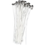50 pi�ces m�ches � bougie pr� - cir�es 20cm, supports m�talliques anti - fum�e pour fabrication de bougies ...