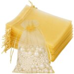 50 pieces pochette cadeau dor� sachet organza gift bags bijoux sac en 7x9 cm tulle bonbon dragees de ...