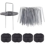 50 piquets de jardin avec rondelles, piquets de fixation en acier galvanis� pour baches agraphes de fixation ...