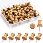 50 punaises en bois, punaises dcoratives, punaises pour tableaux en lige, jolies punaises pour murs ...