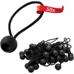 50 tendeurs �lastiques avec boule en plastique, �lastiques de tente pour les b�ches, pavillon de jardin, ...