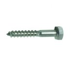 Tirefonds bois t�te hexagonale acier inox a2 - 50 pi�ces 10 mm x 100 mm - 65 mm longueur filetage - cl� ...