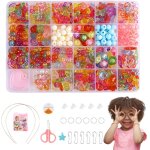 500 + bracelet bricolage perles set, kit de perles de bijoux pour enfants pour la fabrication de bracelets ...