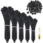 500 pi�ce attaches de c�ble 100 / 150 / 200 / 250 / 300mm, colliers nylon de serrage, utilis� pour les ...
