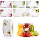 500 pi�ces �tiquettes � confiture, �tiquette autocollante fleur rectangle etiquettes autocollants bocaux, ...