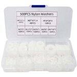 500 pices rondelle plate en nylon, rondelle plate isole joint rond joint d'tanchit kit d'assortiment ...