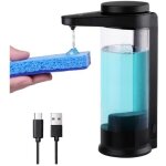 500ml distributeur de savon liquide automatique rechargeable sans contact fixation murale noire