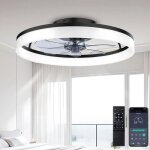 50cm ventilateur de plafond silencieux avec lumiere et telecommande 6 vitesses et vent rversible dimmable ...