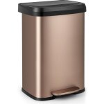 50l poubelle � p�dale, poubelle en acier inoxydable avec couvercle � fermeture douce, compartiment d�sodorisan ...