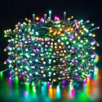 50m 500 leds guirlande lumineuse multicolore ip44 tanche, 8 mode d'clairage, lumire de mariage dcoration ...