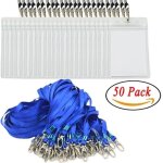 50pcs insigne d '�tiquette de carte d 'identit� verticale transparente imperm�able � l 'eau et lani�res ...