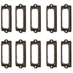 50pcs porte - �tiquette 60 x 17 mm m�tal bronze vintage porte - �tiquette porte - cartes biblioth�que ...