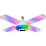 50w led starry plafonnier haut - parleur rgb couleur changeant musique + tlcommande e27 / b22 ampoule ...
