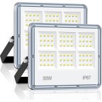 50w projecteur led ext�rieur - 2 pack 5000lm 72 leds super luminoso bianco spot led ext�rieur, eclairage ...