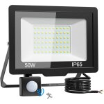 50w projecteur led ext�rieur avec d�tecteur, 5000lm ip65 �tanche spot led ext�rieur, 6500k blanc froid ...