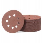 50x disques de papier de verre avec velcro pour ponceuses 125mm p120 avec trous