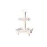 Mucola - 51 etagere 2 �tages assiette de pr�sentation tablettes m�tal blanc vintage standetagere xxl