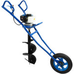 52cc creuseur de foss�s + monocycle avec tari�re - tari�re � terre, creuseur de tranch�es, bleu, pour ...