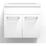 Acezanble 580(l)x380(w)x540(h)mm meuble blanc � suspendre, meuble de salle de bain avec vasque, 2 portes ...