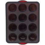 5five - ensemble de 12 moules � muffins en silicone silitop noir et rouge