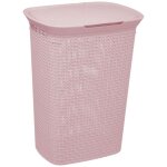 5five simply smart - panier  linge plastique 57l scandinave rose - 5five