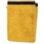 Gants - serviettes de bain premium - lot de 2 - moutarde - 15x21cm - coton / polyester