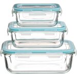 5five simply smart - set de 3 botes de conservation rectangulaires en verre avec couvercles  clipser ...