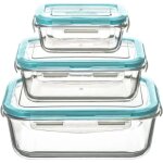 5five simply smart - 3 grandes botes rectangulaire de conservation clipeat verre - 5five
