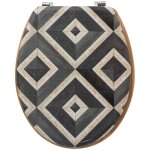 5five simply smart - abattant wc � motifs noirs gris anthracite 42x36 cm