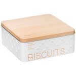 5five simply smart - bo�te biscuits m�tal scandinave nature blanc - 5five