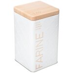 5five simply smart - bote  farine 1kg mtal scandinave nature blanc - 5five