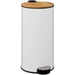 5five simply smart - poubelle de cuisine en métal blanc avec pedale, capacité 30l, collection baltik ... 5five simply smart - poubelle de cuisine en métal blanc avec pedale, capacité 30l, collection baltik ...