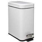 5five simply smart - poubelle rectangle - 5 l - inox - blanc - livraison gratuite