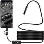 5m, cam�ra d'inspection endoscopique, 2 en 1 usb de type c, 6 lumi�res led r�glables, �tanch�it� ip67 ...