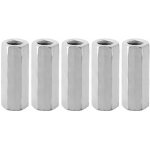 Snq - 5pcs crou manchon acier carbone m12, manchon hexagonal m12 50, ecrou long m12 de connecteur tige ...