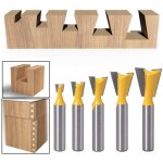 5pcs fraise queue d'arronde carbure 8 mm fraise  queue d'aronde pointe en carbure de tungstne largeur ...