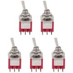 5pcs interrupteur � bascule � 3pdt 9 broches 6mm 2a / 250vac 5a / 120vac on - on 2 position
