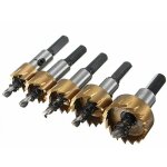 5pcs kit 16 - 30mm hss forets scie cloche trou fraise perceuse cobalt 6542 haute vitesse acier metal ...