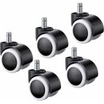5pcs roulette pour chaise de bureau, roulettes pour sols durs universelles remplacement roulette fauteuil ...