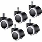 5pcs roulette pour chaise de bureau, roulettes pour sols durs universelles remplacement roulette fauteuil ...