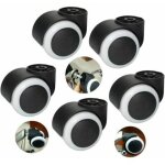 5pcs roulettes sans tige, roues en caoutchouc roulettes de chaise de bureau de 50 mm, remplacement fauteuil ...