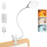 5w lampe de bureau led avec 36 perles, col de cygne lampe pince pour lit pour 3 couleurs et 5 luminosit, ...