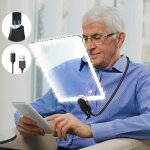 5x grande loupe de lecture avec lumi�re, rechargeable lampe loupe mains libres avec col de cygne flexible, ...