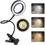5x loupe � pince, 360� flexible avec lumi�re, 3 couleurs 10 luminosit�, pour bureau, �tude, lecture, ...